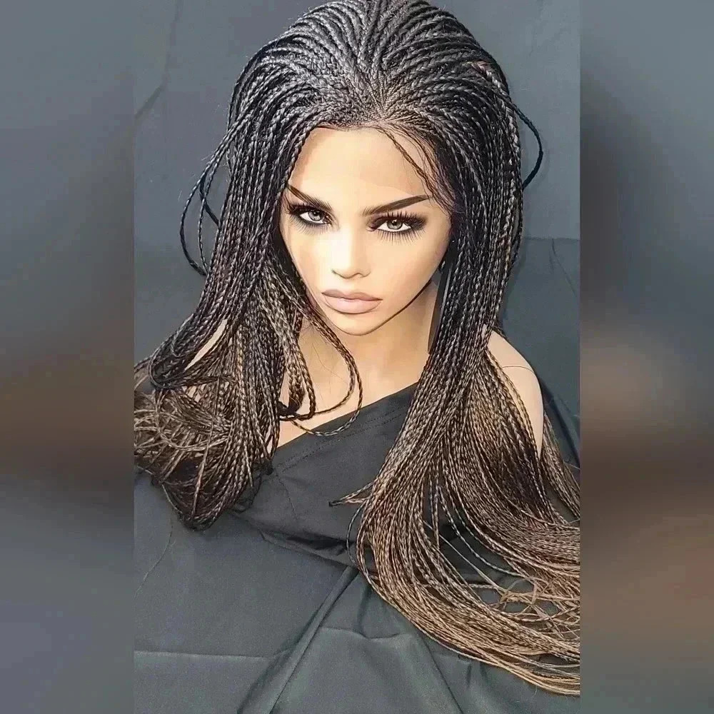 Braided wigs 100% handmade, long wig , ombre wig, box braids with cornro… - Picture 14 of 16